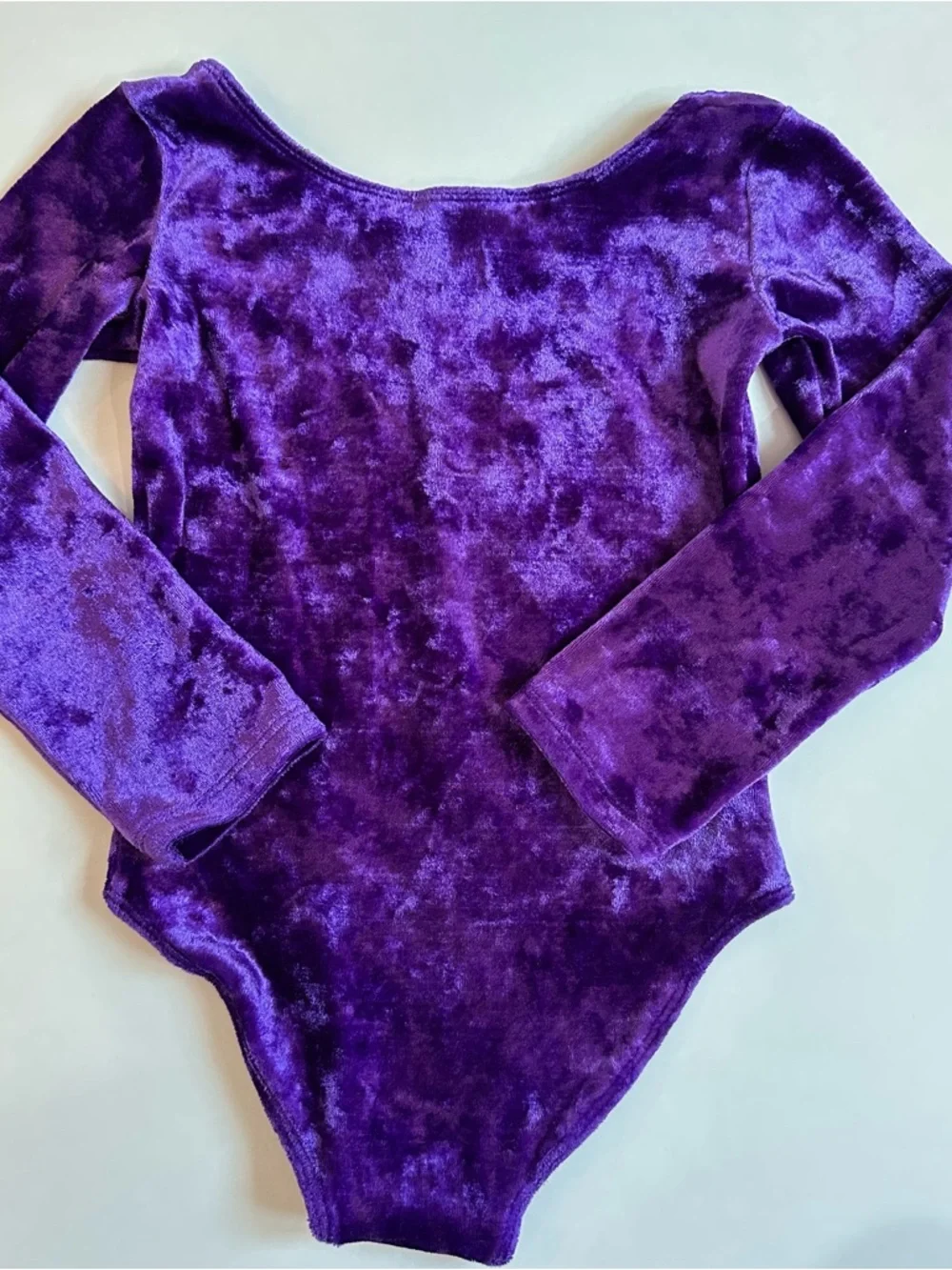 Danskin Now Purple Velvet Long Sleeve Leotard Girls XXS